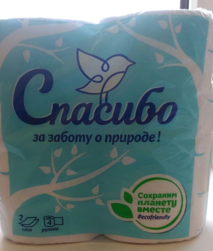 Туалетная бумага Спасибо за заботу о природе 2сл. 4рул.