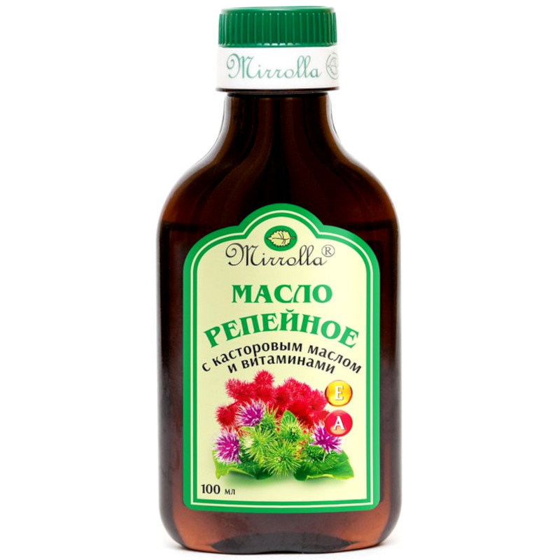 Масло Миролла 100мл. Репейное с касторовым и витаминами