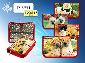 Пенал 1отд. "Best Frends" 4вида 190*115