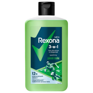 Гель для душа Rexona 490мл. муж. 3в1 Дикий лайм (6)