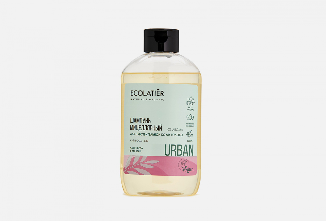 Шампунь Ecolatier URBAN 600мл. Мицелярный алоэ вера и вербена