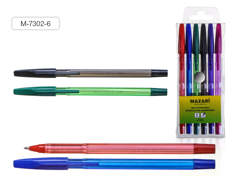 Набор шар. ручек 6цв. Mazari Stylus