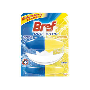 Освежитель для унитаза Bref 50мл. Duo Aktiv Лимон
