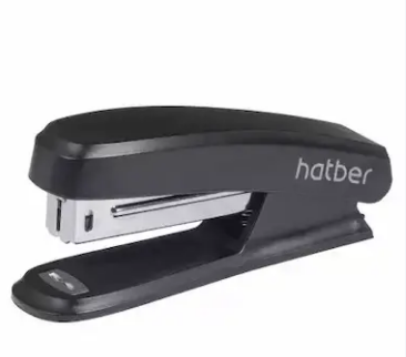 Степлер №10 Hatber 12л. + антистеп. черный (24)
