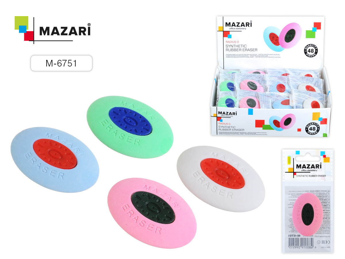 Ластик Mazari Radius с пласт держ овал. 40мм.