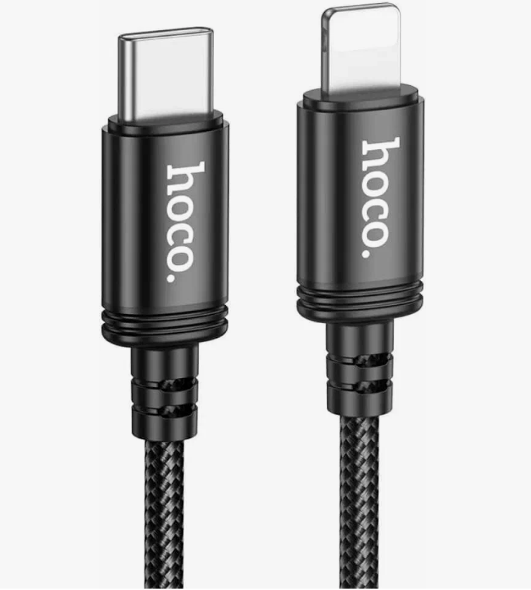 Кабель USB для iPhone Lightning 1м 2,4А черный X89 HOCO оплетка