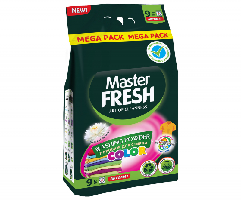 Стир.порошок Master FRESH авт. 9кг Колор