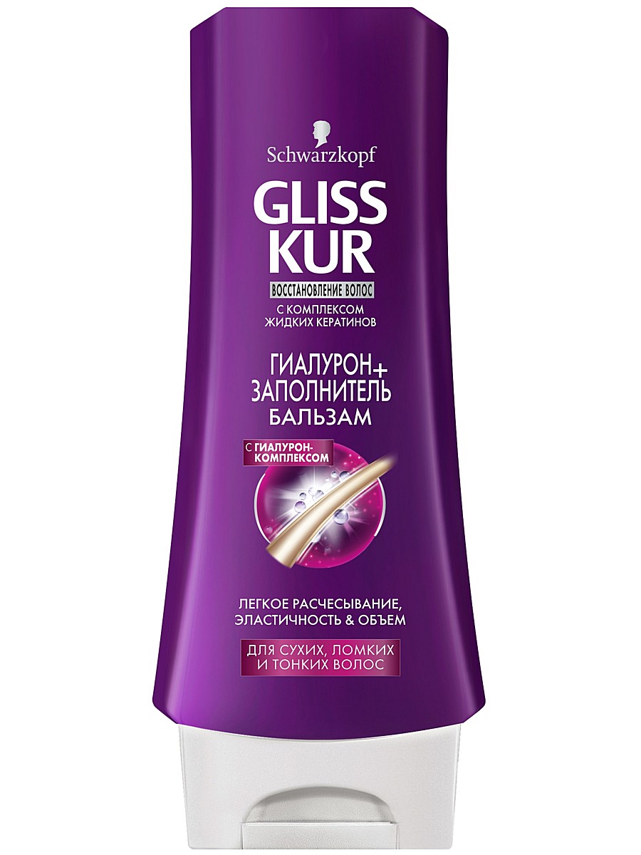 Бальзам Gliss Kur 200мл. Гиалурон+заполнитель