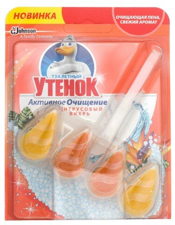 Освежитель для унитаза Туалетный утенок 38г. Цитрусовый вихрь