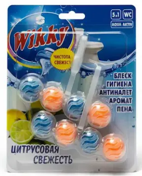 Освежитель для унитаза Wikky 2*4шт. шарики Цитрусовая свежесть (72)