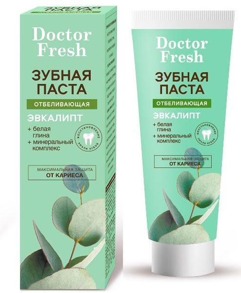 Зубн.паста Doctor Fresh 75мл. Отбеливающая Эвкалипт