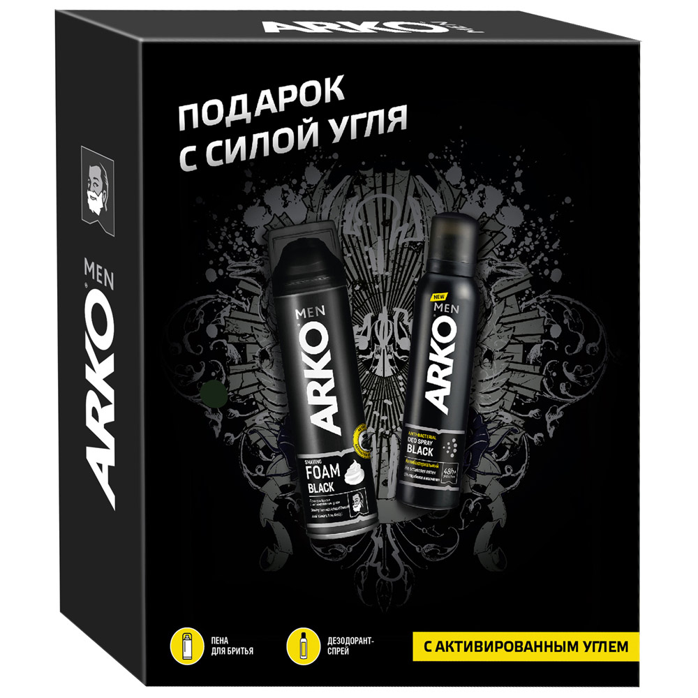 ПН/МУЖ. Арко Блэк (Пена д/бритья 200мл + дез.спрей)