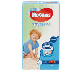 Подгузн.-трусики Huggies --6-- 44шт. 16-22кг. ДЛЯ МАЛЬЧИКОВ