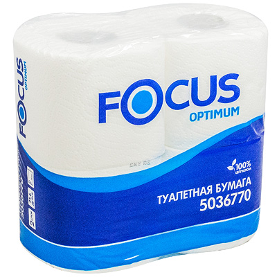 Туалетная бумага Фокус Optimum 2сл. 4рул. 22м.