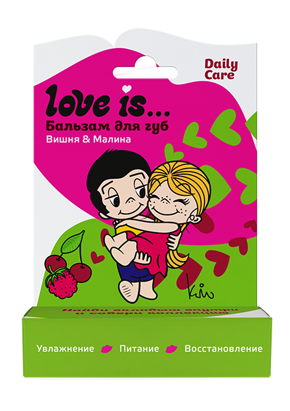 Бальзам д/губ Love is... 4.2г. Вишня-малина