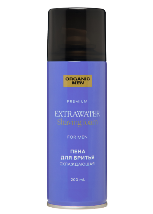 Пена д/бритья Organic Men 200мл. Extrawater охлаждающая (6)