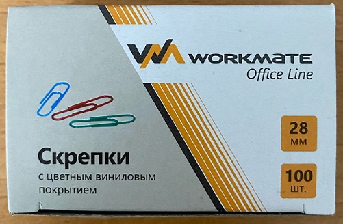 Скрепки 28мм/100шт. WORKMATE