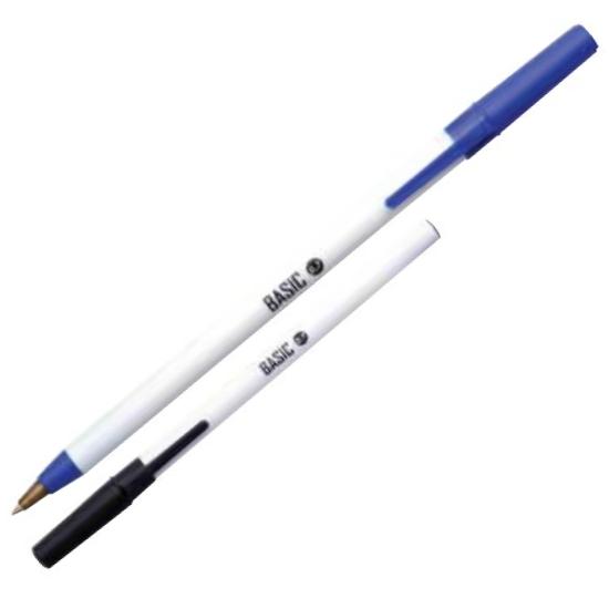 Ручка шар. СИНЯЯ Basic бел.корп. (уп.50шт.)