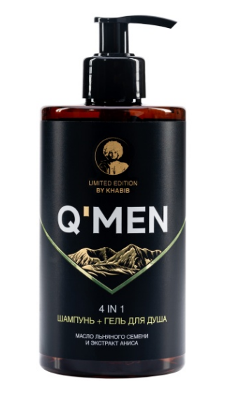 Шампунь QMEN 640мл. 4в1 Масло льняного семени и экстракт аниса