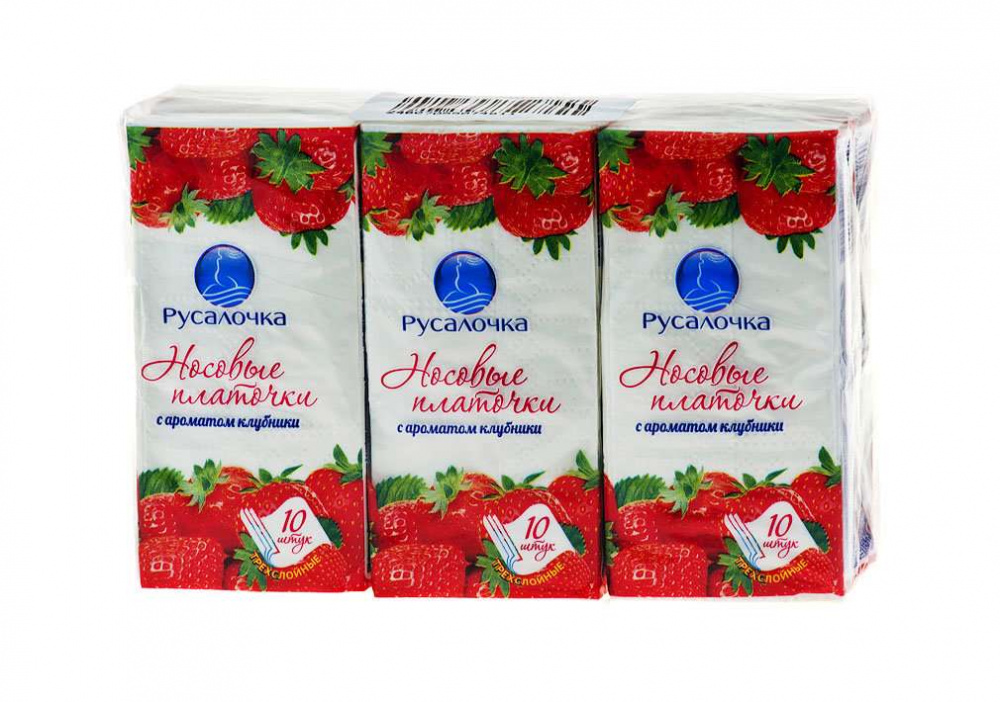 Платочки Ecoline 10*10шт. с ароматом клубники 439924
