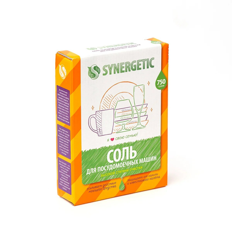 Соль для посудомоечных машин SYNERGETIC 750г. (12)***