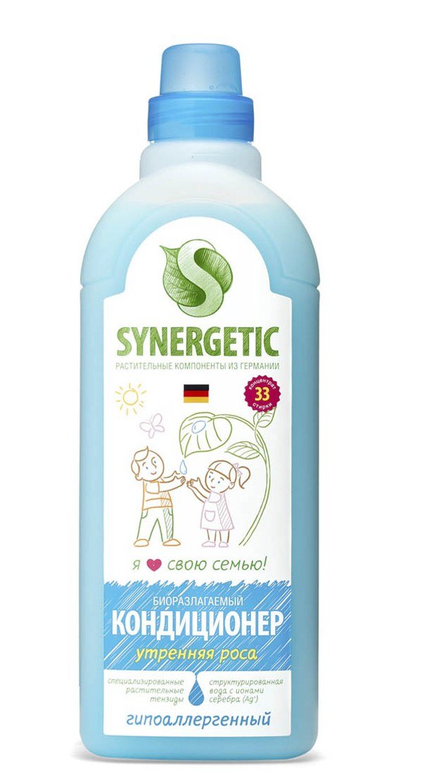 Конд. для белья Synergetic 1л. Утренняя роса Гипоаллергенный (8)