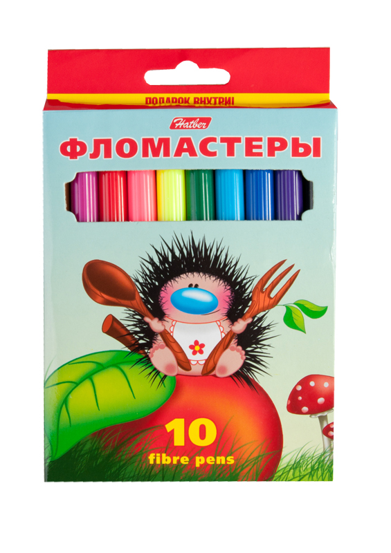 Фломастеры 10цв. Хатбер Ежики