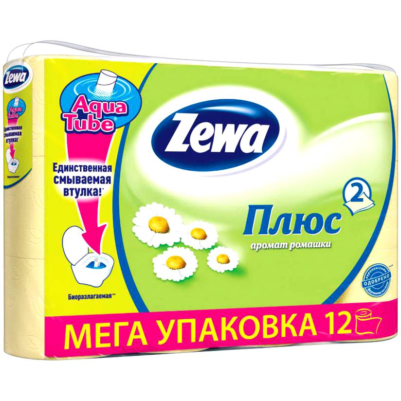 Туалетная бумага Zewa Плюс 2сл. 12рул. Ромашка