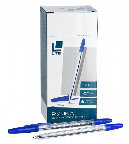 Ручка шар. СИНЯЯ LITE 51 0.7мм. прозр. шестигран. корп. (уп.50)