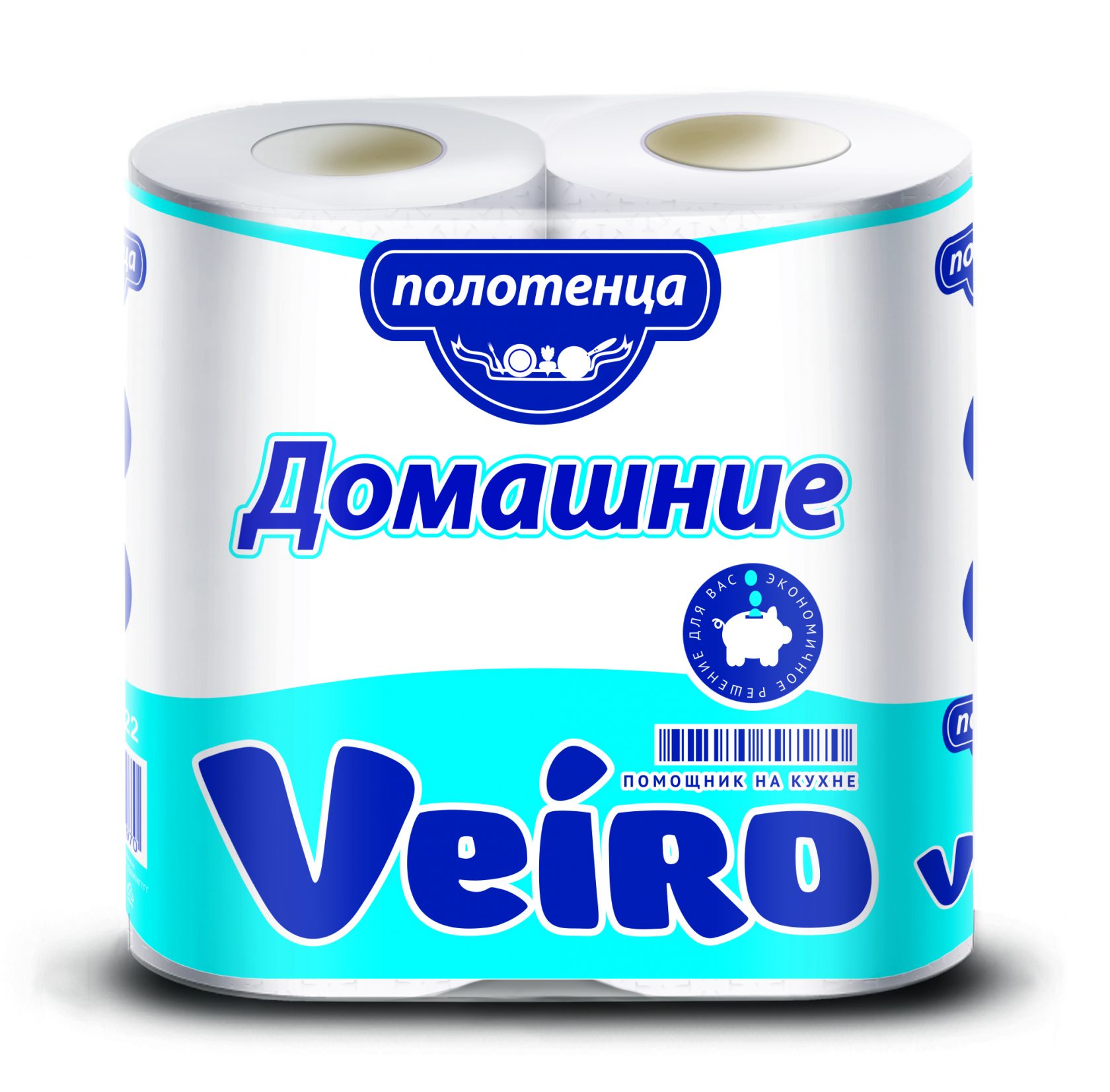 Полотенце бумажное VEIRO 2-сл. Домашние 2рул.