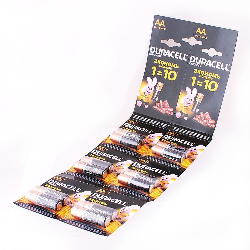 Батарейки "Duracell" (уп.20/200) БЛИСТЕР 10*2 пальч.