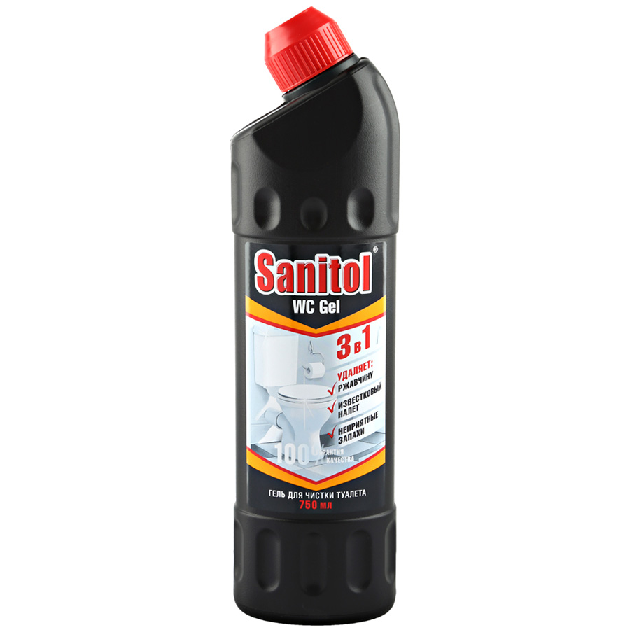 Ср-во SANITOL 750мл. гель д/туалета 3в1 (16)