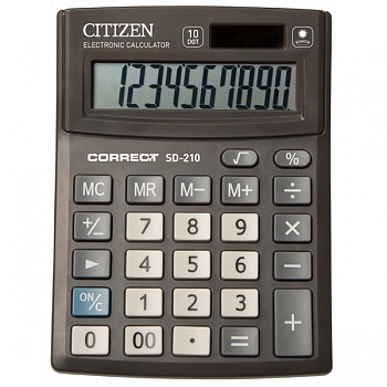 Калькулятор 10разр. Citizen 2пит. черный