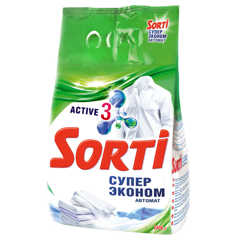Стир.порошок Сорти авт. 2,4кг. Супер эконом