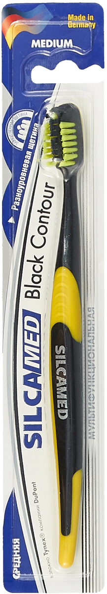 Зубная щетка Silcamed Black Contour средн. (12)