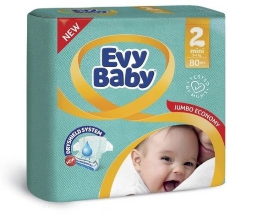Подгузн. EVY BABY --2-- 3-6кг. 80шт. Мини