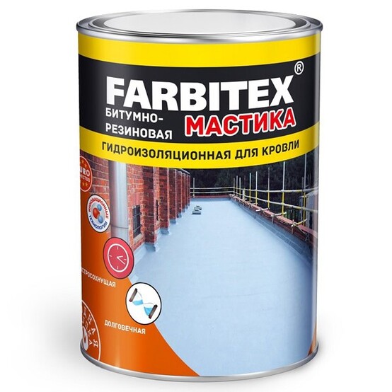 Мастика FARBITEX Битумно-резиновая 2кг. (6)