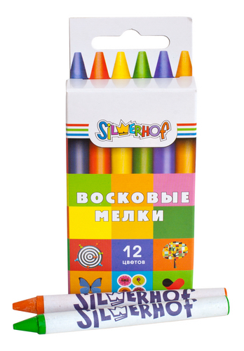 Набор воск.мелков 12цв. Silwerhof "Emotions"