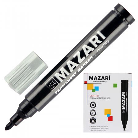 Маркер черный перм. Mazari CENRO 2мм.(уп.12)