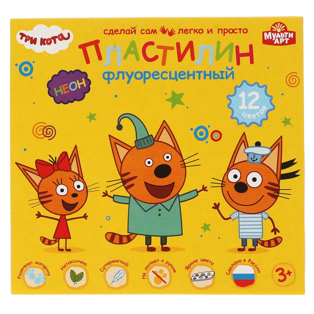 Пластилин 12цв. MultiArt Три Кота