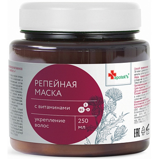 Маска д/волос Apotek's 250мл. Репейная