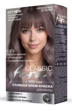 Краска д/волос ФАРА Классик 537/8.165 Светло-русый пепельно-фиолетовый (6)
