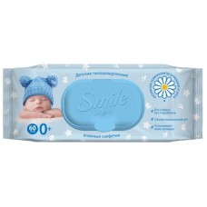 Салфетки влажные Smile baby 60шт. с клапаном