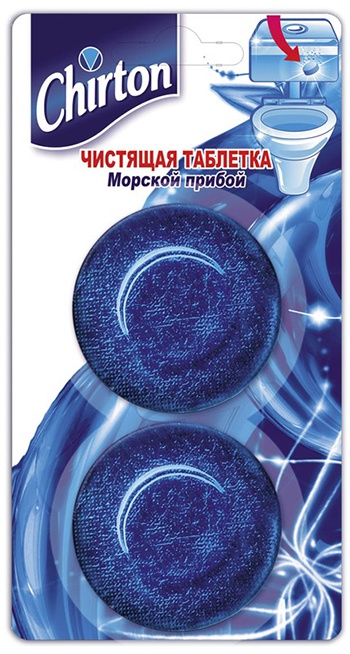 Освежитель для унитаза Chirton 50г.*2 Таблетка чистящая Морской прибой