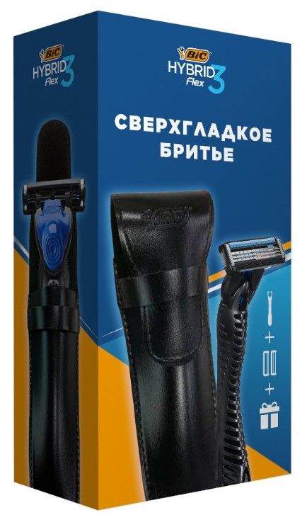 ПН/МУЖ. BIC Flex 3 Hybrid (станок+2 кассеты+чехол)