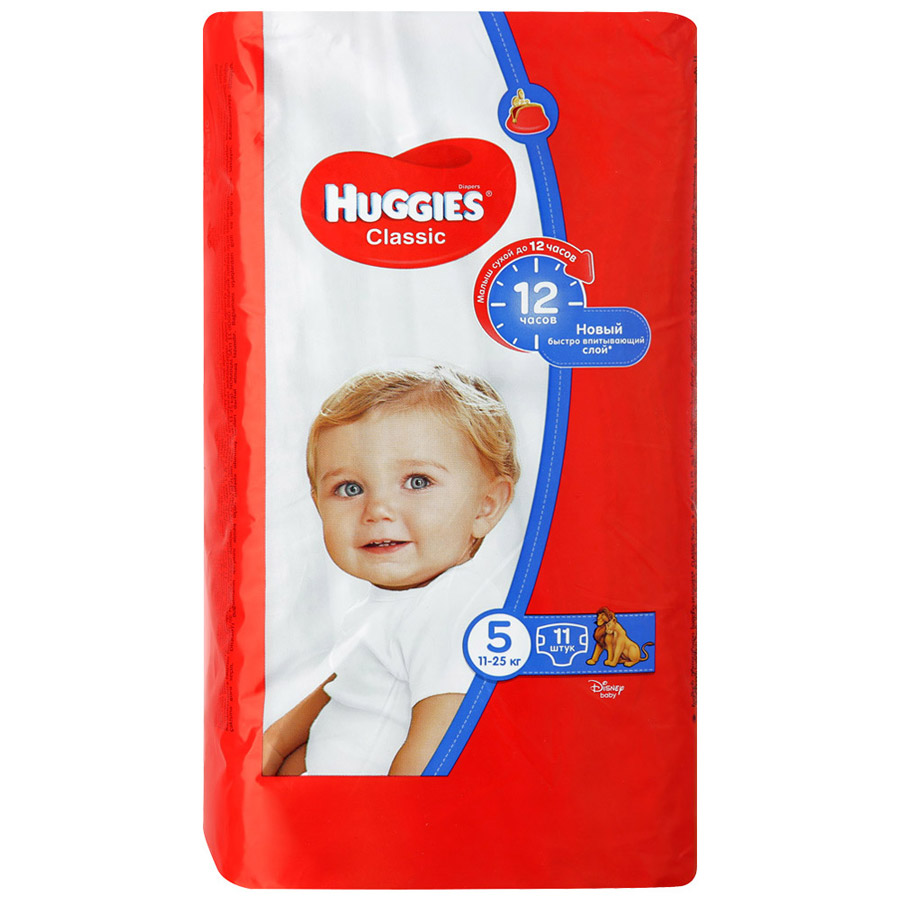Подгузн.Huggies CLASSIC --5-- 11шт. 11-25кг.