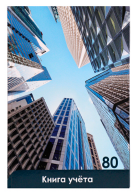 Книга учета 80л. ПрофПресс клетка перепл. 7БЦ Небоскребы и Небо