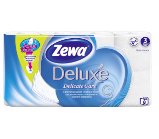 Туалетная бумага Zewa DeLuxe 3сл. 8рул. Белая (7)***