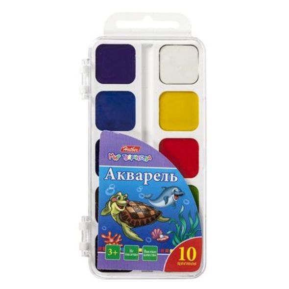 Краски акварель 10цв. Hatber Disney Дельфины б/к