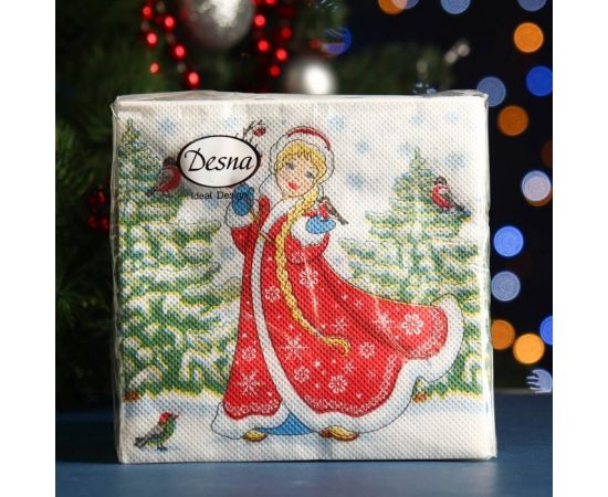 Салфетки бумажные 40л. 1 сл. 24*24 Design новогодние (32)